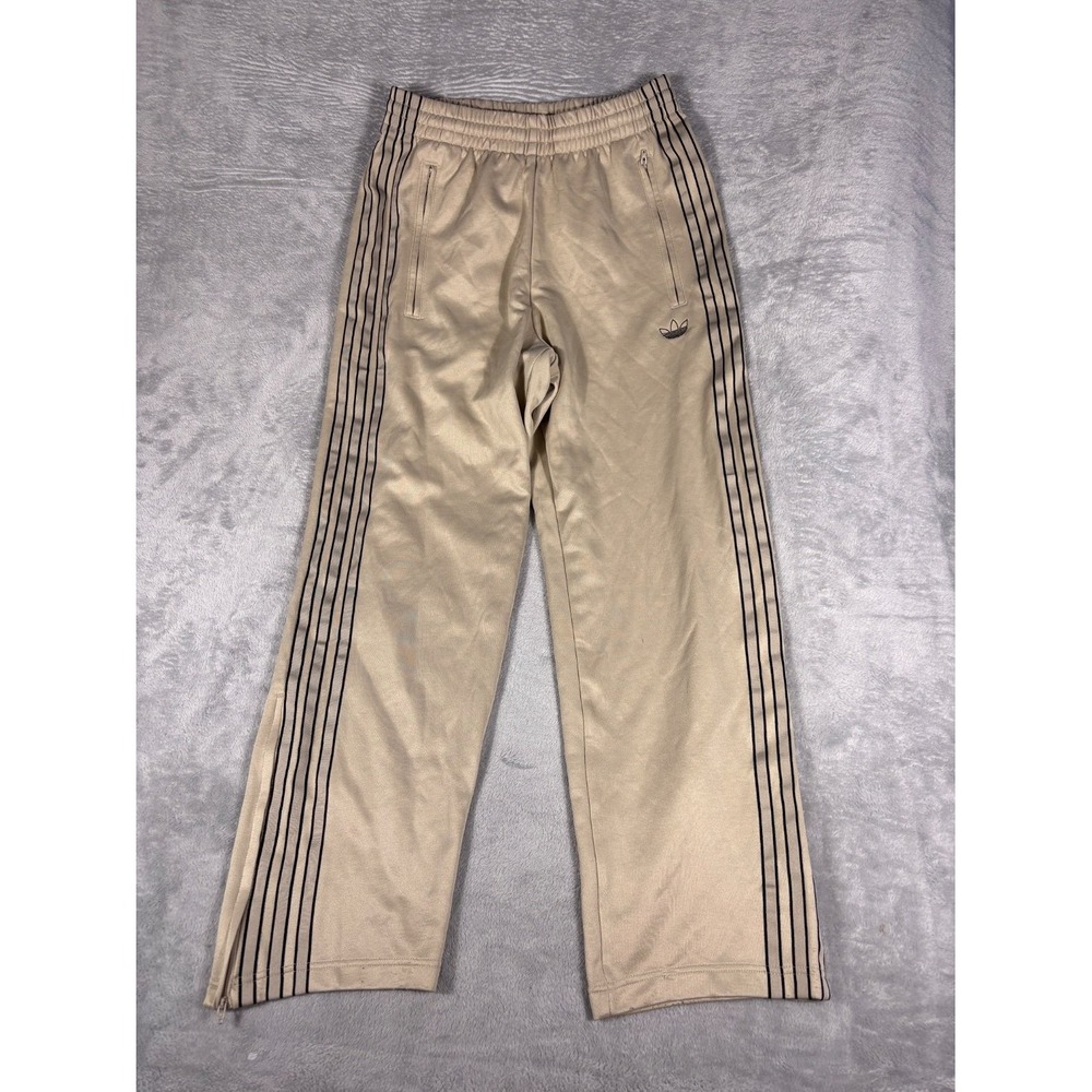 Adidas Adicolor Classics Track Pants Wide Leg Mens S Beige Striped